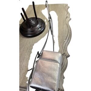 J. Jill ~ EUC Stylish PEWTER Metallic Leather Crossbody